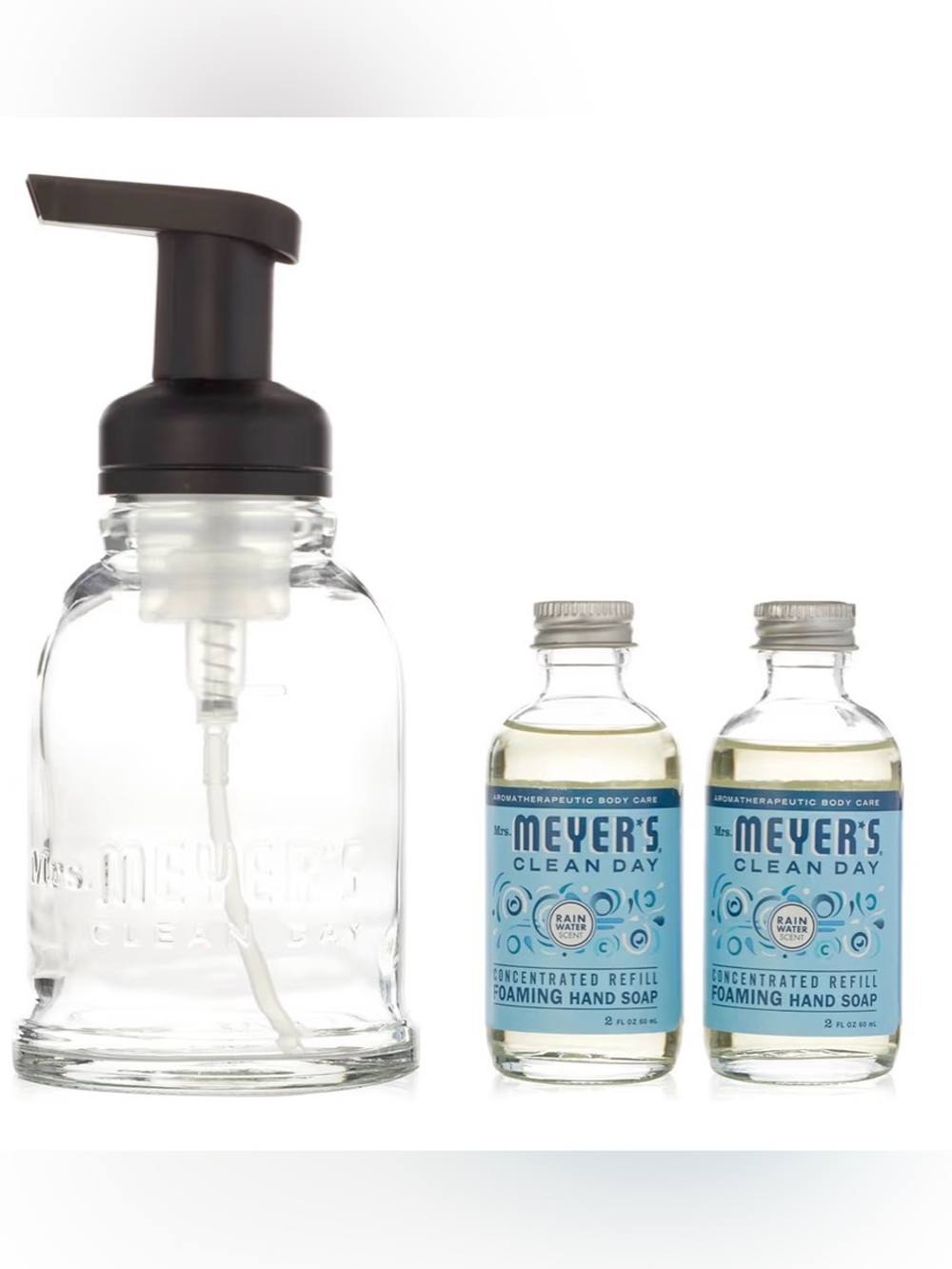 Mrs. Meyer's Foaming Hand Soap Refill Set with Glass Foamer 081